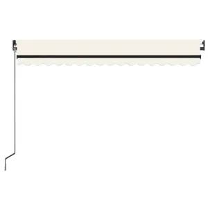 Berkfield Manual Retractable Awning with LED 400x350 cm Cream