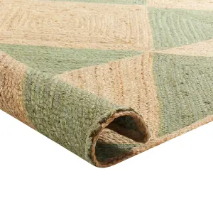 Jute Area Rug 160 x 230 cm Beige and Green CALIS