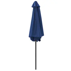 SunDaze 2.5M Blue Garden Parasol Sun Shade Umbrella with Crank Handle & Tilt Mechanism