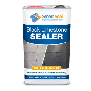 Limestone Sealer Black, Slate Sealer, (Smartseal), Protect, Enhance and Restore Natural Stone Patio, Ultra-Durable Solvent, 5L