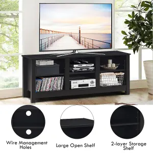 Costway TV Stand for TVs up to 55" Wooden 6 Storage Compartments TV Cabinet Table