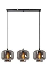 Lucide Medine Modern Pendant light - 3xE27 - Smoke Grey