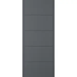 Linear 5 panel Unglazed Shaker Anthracite External Panel Front door, (H)1981mm (W)762mm