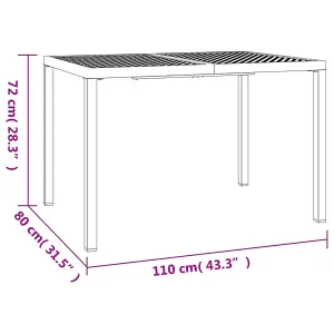 Berkfield Garden Table Anthracite 110x80x72 cm Steel