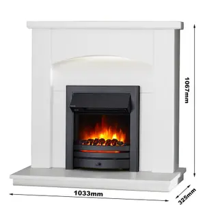 Cayton Electric Fireplace Suite - Black