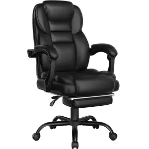 Yaheetech PU Leather Adjustable Executive Office Chair - Black