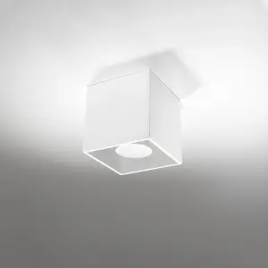 Quad Aluminium White 1 Light Classic Ceiling Light