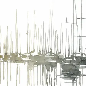 Early Morning Wharf I by Emma Caroline - Wrapped Canvas Painting 91cm H x 91cm W x 3.8cm D