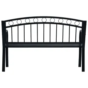 Berkfield Garden Bench 125 cm Black Steel