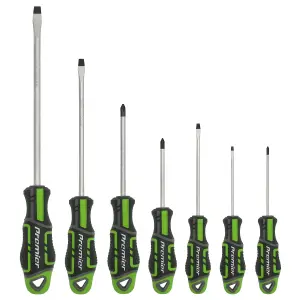 Sealey Premier 7 Piece Screwdriver Set Slotted Phillips Hi-Vis Green GripMAX AK4321HV