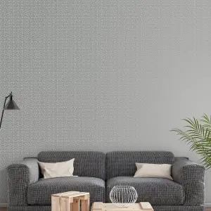 Galerie Metallic Fx Silver Grey Metallic Star Geometric Textured Wallpaper