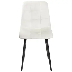 Set of 4 Dining Chairs POWELL Velvet Off-White