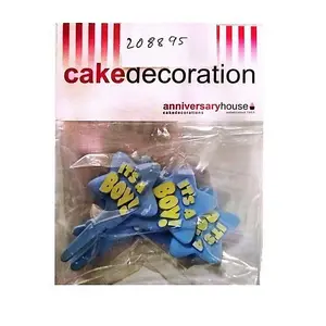 Anniversary House Its A Boy Cake Topper Blue/Yellow (One Size)