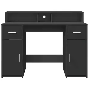 Berkfield Desk with LED Lights Black 120x55x91 cm Engineered Wood