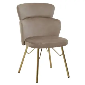 Interiors by Premier Mink Velvet Chair, Rustless Velvet Armchair, Easy to Assemble Bedroom Chair, Easy to Clean Outdoor Chair