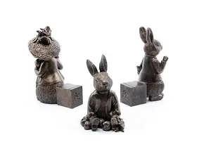 Beatrix Potter Bronze Benjamin Bunny Plant Pot Feet - Set of 3 - L6 x W7 x H11 cm