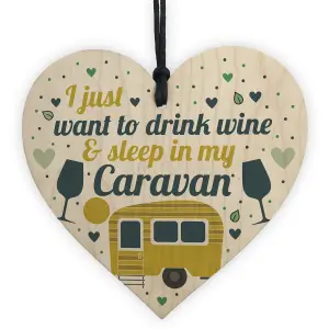 Red Ocean Novelty Caravan Motorhome Gifts Hanging Wooden Heart Caravan Accessories Home Decor Gifts