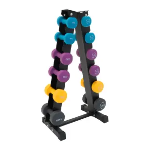 Neoprene Dumbbell Set with 6 Tier A Frame Rack 4-10kg Fitness Workout Weights