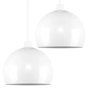 ValueLights Arco White Ceiling Pendant Shade and B22 GLS LED 10W Warm White 3000K Bulb