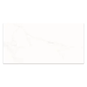 Lacey Polished White Marble Effect Porcelain Wall & Floor Tile - Pack of 32 Tiles, 23m² - (L)600(W)1200mm