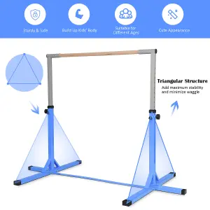 Costway Kids Junior Horizontal Kips Bar Gymnastics Training Bar Gym