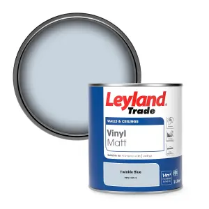 Leyland Trade Vinyl Matt Walls & Ceilings Emulsion Paint Twinkle Blue (PPG1165-2) 1L