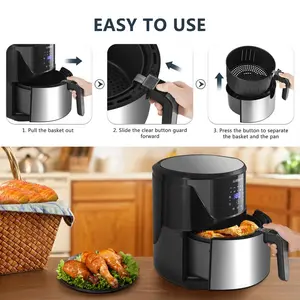 7 L Family Digital Touchscreen Air Fryer Silver/Black