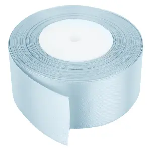 25mm Sky Blue Double Sided Satin Polyester Ribbon Roll, 25 metres