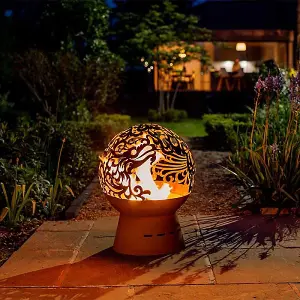 Smart Garden Havana Helios Fire Globe Sphere Fire Pit Basket Bowl Heater