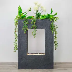 Primrose Milano Rain Water Feature Planter with Lights H77cm