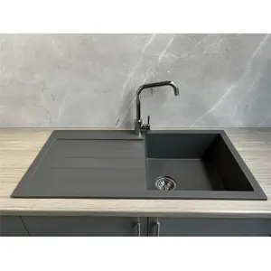 Liquida ELL10GR 1.0 Bowl Comite Reversible Inset Grey Kitchen Sink With Waste