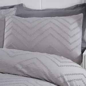 Smart Living Luxury Hotel Quality Tufted Wave Duvet Cover with Pillowcases