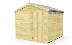 8 x 8 Feet Apex Security Shed - Single Door - Wood - L243 x W231 x H217 cm