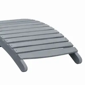 vidaXL Sun Lounger Grey Wash Solid Acacia Wood