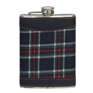 Maison by Premier Blue Tartan Hip Flask