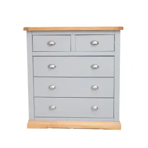 Bomporto 5 Drawer Chest of Drawers Chrome Cup Handle