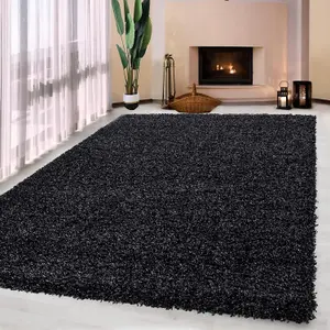 Luxurious Shaggy Rugs Soft Extra Thick Area Rugs Heavy 5cm Dense Pile for Living Room Bedroom Hallway (Anthracite, 120 x 170cm)