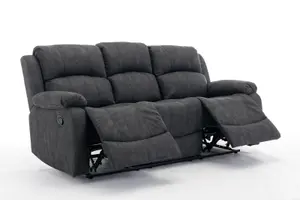 3 Seater Recliner Sofa, Manual Recliner Armchair Sofa 105 to 135 Degrees Recliner Padded Sofa - 3 Seaters