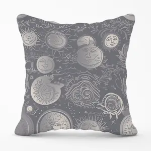 Sun and Moon in Grey Cushions 45cm x 45cm