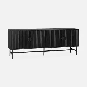 sweeek. 157.5cm TV stand with storage Bazalt Black 157.5x39x60 cm