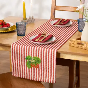 Wylder Nature Strawberry Stripes Indoor/Outdoor Table Runner