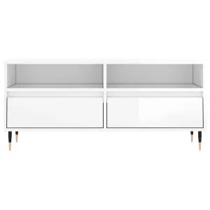 Berkfield TV Cabinet High Gloss White 100x34.5x44.5 cm Engineered Wood