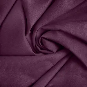 Velvet Chenille Thermal Fleece Lined Pencil Pleat Top Door Curtain 137cm x 213cm Aubergine