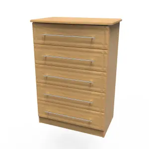 Norfolk 5 Drawer Chest in Modern Oak (Ready Assembled)