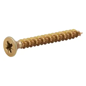 TurboDrive PZ Double-countersunk Yellow-passivated Steel Wood screw (Dia)6mm (L)60mm, Pack of 100