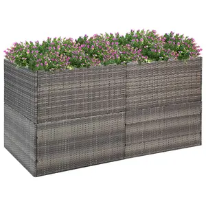 Berkfield Garden Planter Grey 157x80x80 cm Poly Rattan