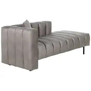 Left Hand Velvet Chaise Lounge Taupe LANNILS