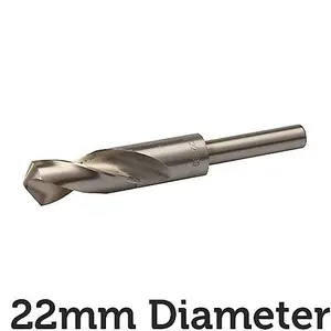 PRO 22mm Blacksmiths Drill Bit 12.5mm Shank Metal Milling Sheet Steel Aluminium