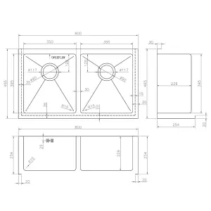 Astini Belfast 800 2.0 Bowl Brushed Stainless Steel Butler Kitchen Sink & Waste