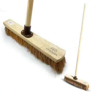 Newman & Cole 18" Soft Outdoor Broom with Natural Coco Bristle Brush